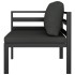 Set muebles de jardín 3 pzas y cojines aluminio gris