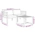 Set muebles de jardín 3 pzas y cojines aluminio gris