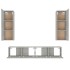 Set de muebles de TV 4 pzas madera contrachapada gris