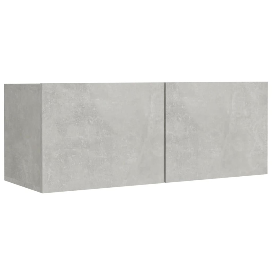 Set de muebles de TV 4 pzas madera contrachapada gris