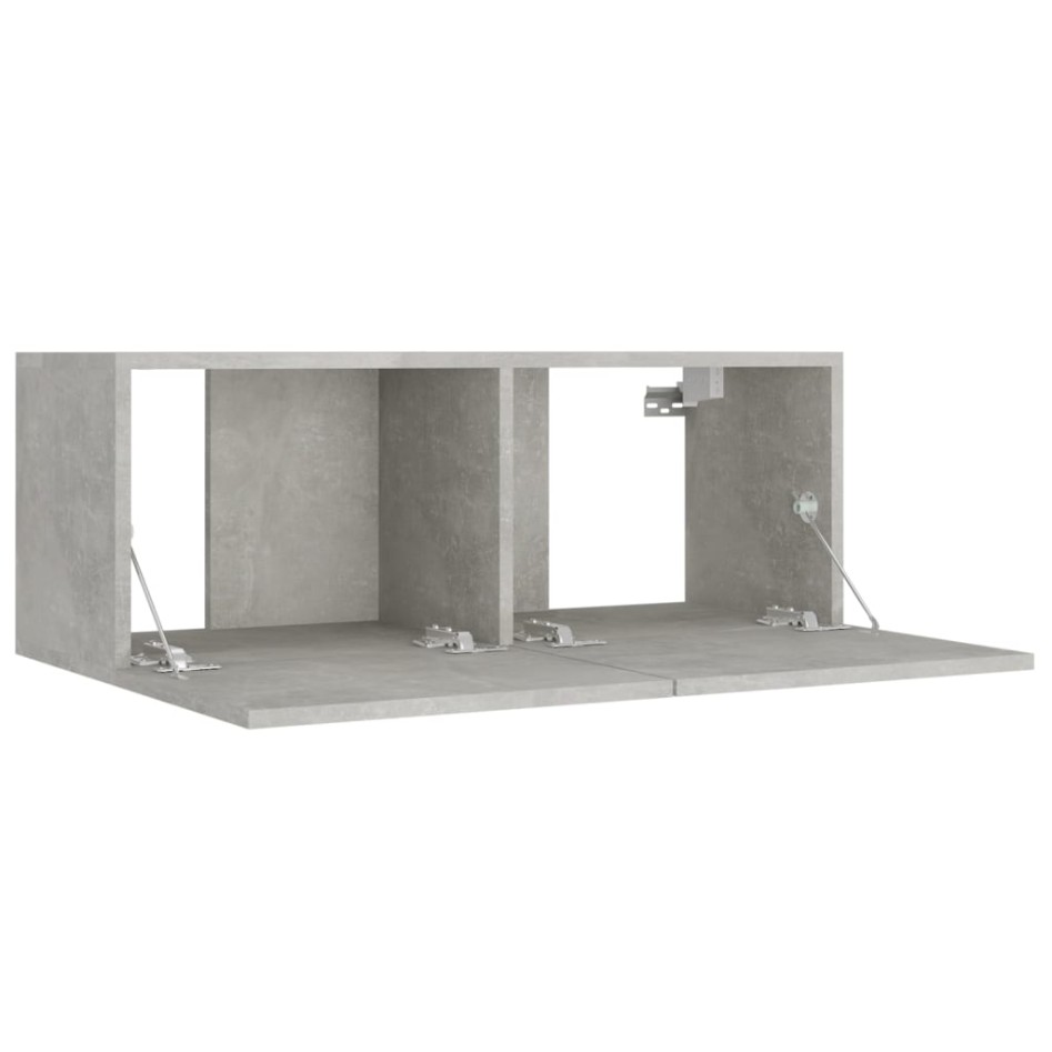 Set de muebles de TV 4 pzas madera contrachapada gris