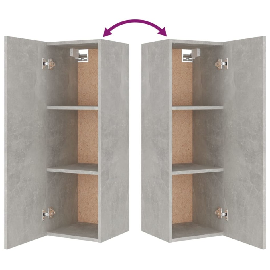 Set de muebles de TV 4 pzas madera contrachapada gris