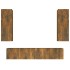 Set de muebles de TV 4 pzas madera contrachapada roble