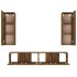 Set de muebles de TV 4 pzas madera contrachapada roble