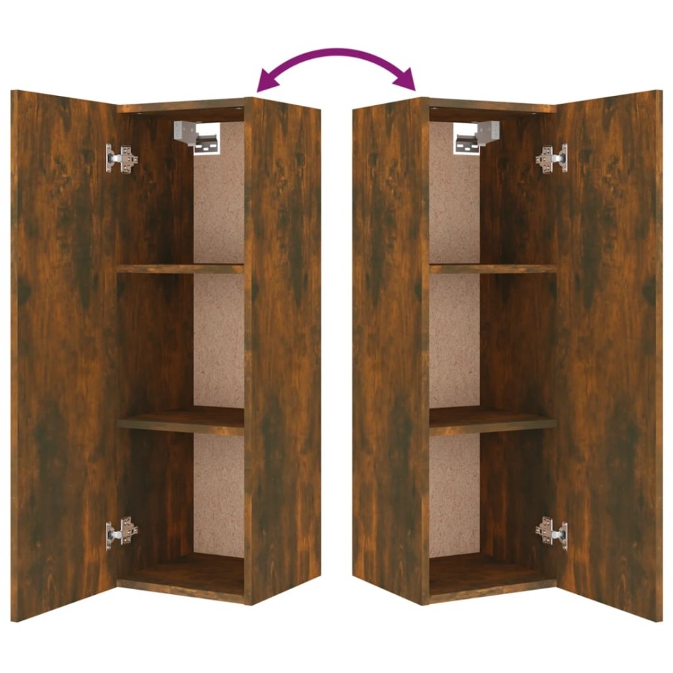 Set de muebles de TV 4 pzas madera contrachapada roble