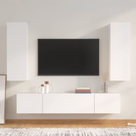 Set de muebles para TV 4 piezas madera contrachapada