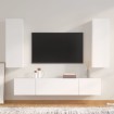 Set de muebles para TV 4 piezas madera contrachapada blanco