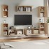Set de muebles para TV 7 pzas madera contrachapada roble