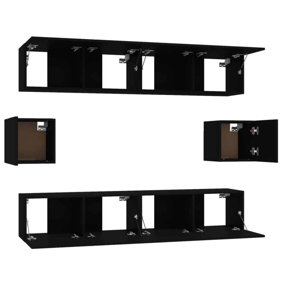 Set de muebles para TV 6 piezas madera contrachapada