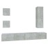 Set de muebles de TV 5 pzas madera contrachapada gris