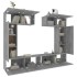 Set de muebles para TV 6 pzas madera contrachapada gris