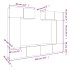 Set de muebles para TV 6 pzas madera contrachapada gris