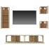 Set de muebles para TV 5 pzas madera contrachapada roble