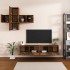 Juego de mueble TV 7 piezas madera contrachapada roble