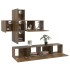 Juego de mueble TV 7 piezas madera contrachapada roble