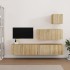 Set de muebles para TV 4 pzas madera contrachapada roble