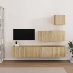 Set de muebles para TV 4 pzas madera contrachapada roble Sonoma