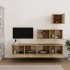Set de muebles para TV 4 pzas madera contrachapada roble