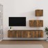 Set de muebles de TV 4 pzas madera contrachapada roble