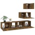 Set de muebles de TV 4 pzas madera contrachapada roble
