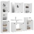 Juego de armarios de baño 5 piezas madera contrachapada