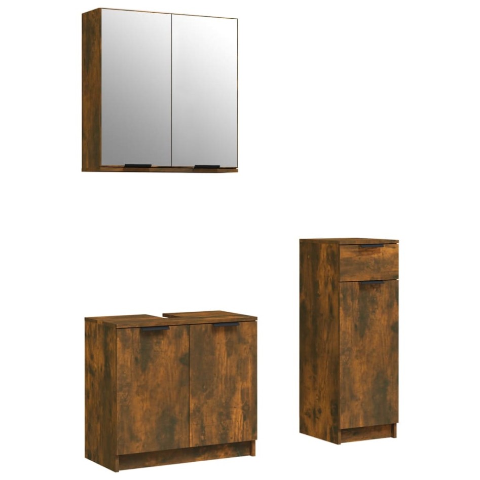 Set de muebles baño 3 pzas madera contrachapada roble
