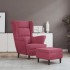 Sillón orejero y taburete de terciopelo rojo