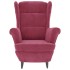 Sillón orejero y taburete de terciopelo rojo