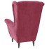 Sillón orejero y taburete de terciopelo rojo