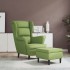 Sillón orejero y taburete de terciopelo verde