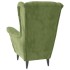 Sillón orejero y taburete de terciopelo verde