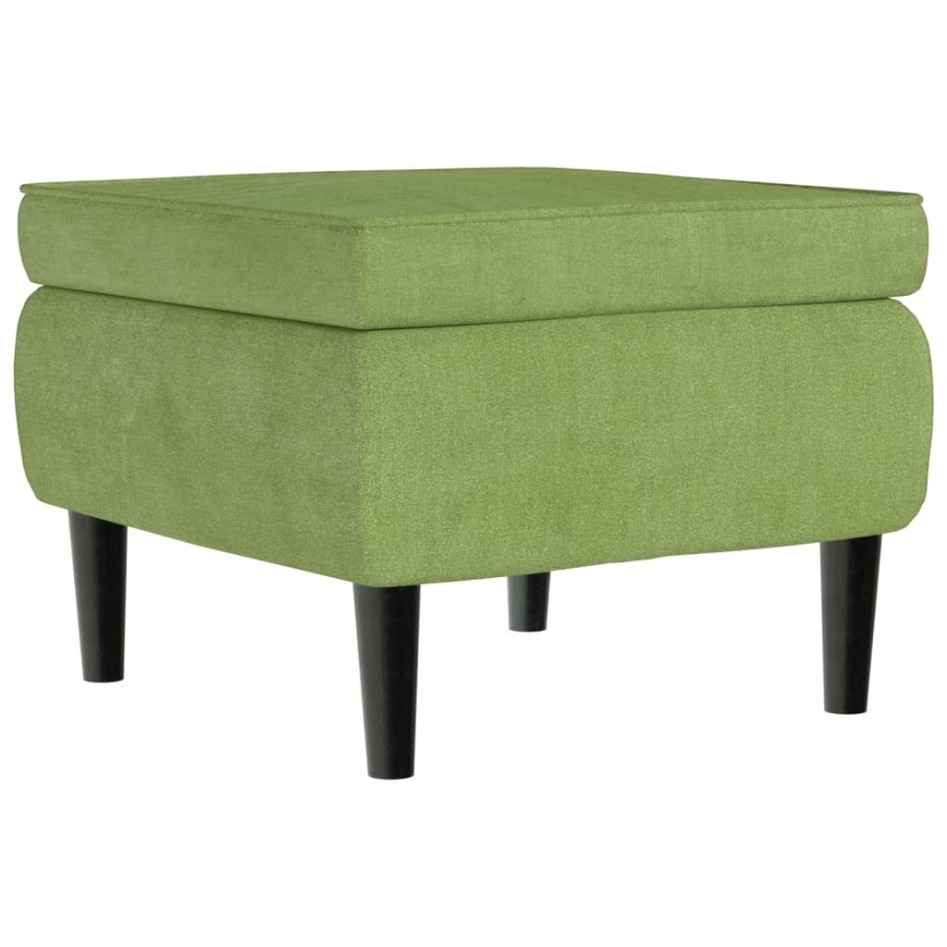 Sillón orejero y taburete de terciopelo verde