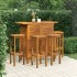 Juego muebles de bar para jardín 5 pzas madera maciza de