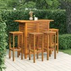 Juego muebles de bar para jardín 5 pzas madera maciza de acacia