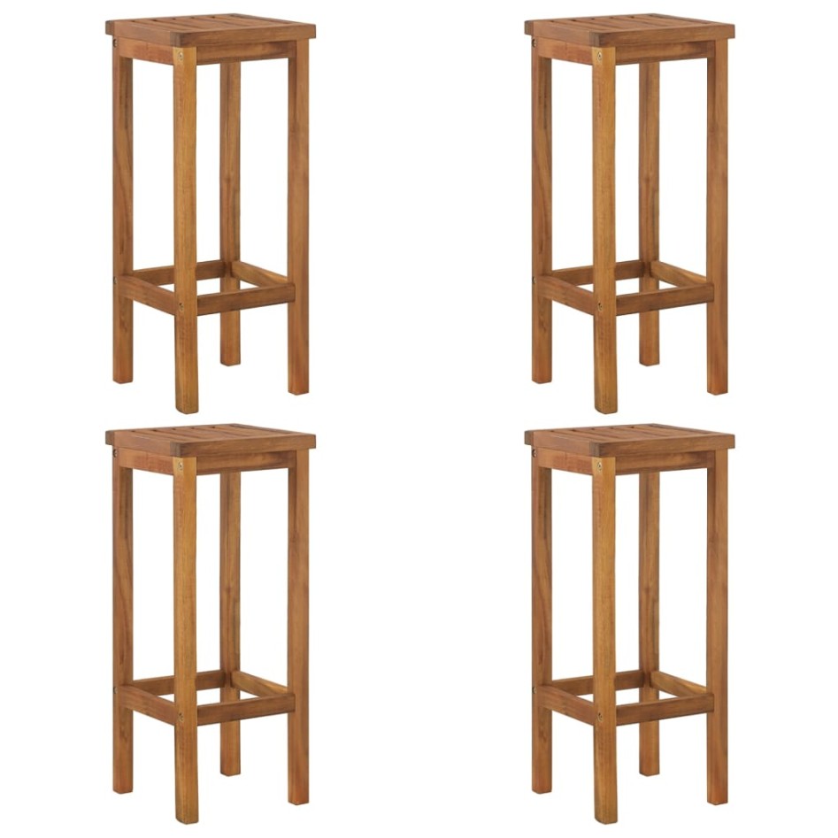 Juego muebles de bar para jardín 5 pzas madera maciza de