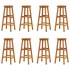 Juego muebles de bar para jardín 9 pzas madera maciza de