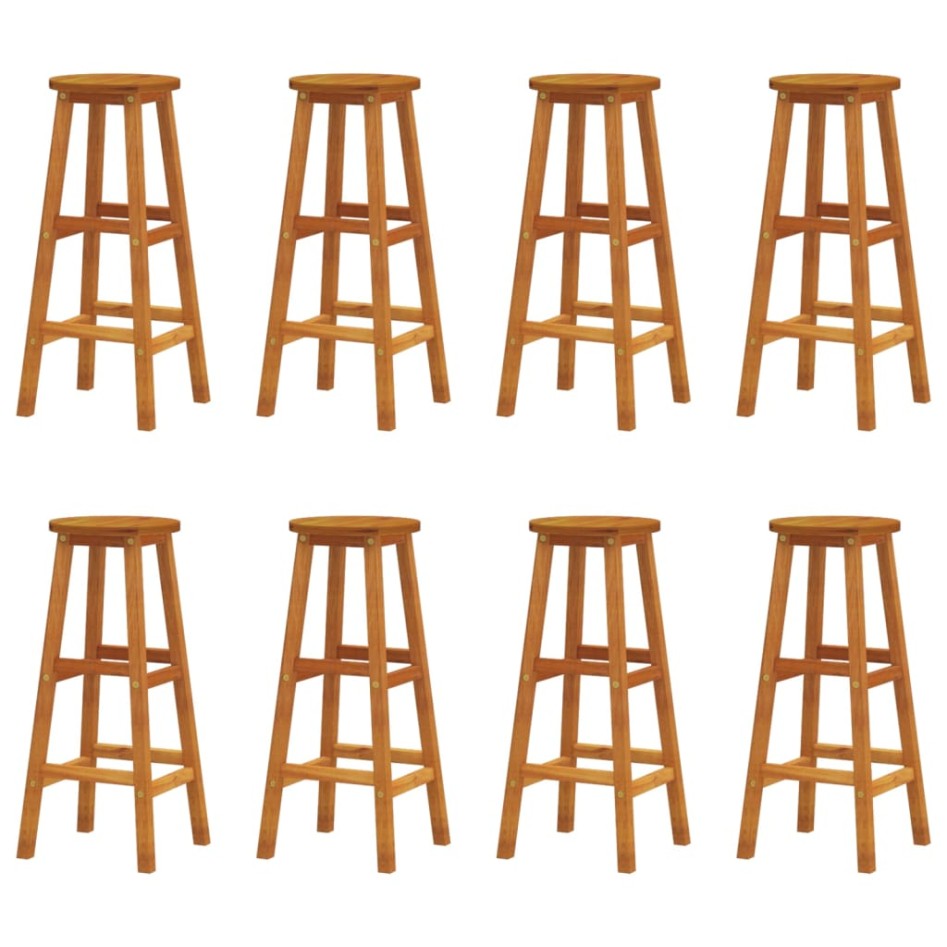 Juego muebles de bar para jardín 9 pzas madera maciza de