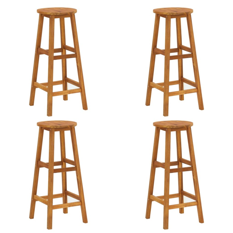 Juego muebles de bar para jardín 9 pzas madera maciza de