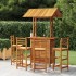 Juego muebles de bar de jardín 5 piezas madera maciza de