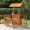 Juego muebles de bar de jardín 5 piezas madera maciza de acacia