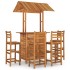 Juego muebles de bar de jardín 5 piezas madera maciza de