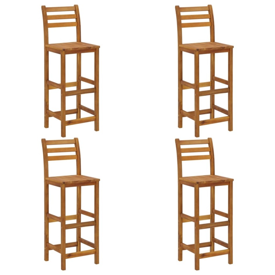 Juego muebles de bar de jardín 5 piezas madera maciza de