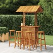 Juego muebles de bar de jardín 5 piezas madera maciza de acacia