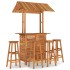 Juego muebles de bar de jardín 5 piezas madera maciza de