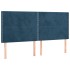 Cabeceros 4 unidades de terciopelo azul oscuro 80x5x78/88