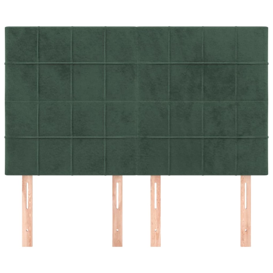Cabeceros 4 unidades terciopelo verde oscuro 72x5x78/88