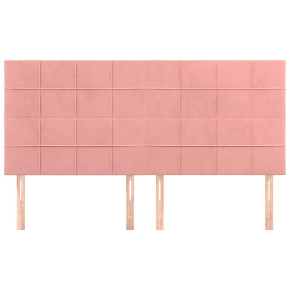 Cabeceros 4 unidades de terciopelo rosa 90x5x78/88