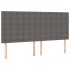 Cabeceros 4 unidades de cuero sintético gris 80x5x78/88