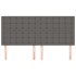 Cabeceros 4 unidades de cuero sintético gris 80x5x78/88