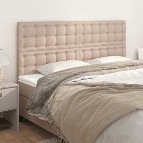 Cabeceros 4 unidades cuero sintético capuchino 90x5x78/88